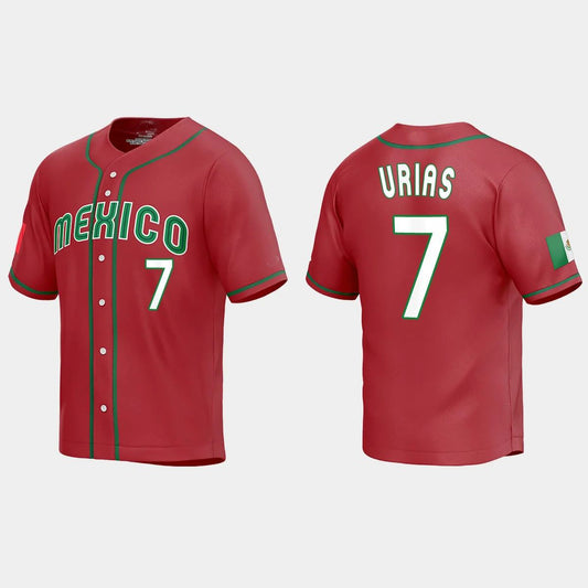 #7 JULIO URIAS MEXICO BASEBALL 2023 WORLD BASEBALL CLASSIC JERSEY – WHITE Stitches Baseball Jerseys