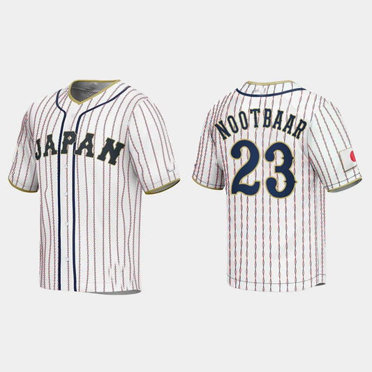 #23 LARS NOOTBAAR JAPAN BASEBALL 2023 WORLD BASEBALL CLASSIC JERSEY – WHITE Stitches Baseball Jerseys