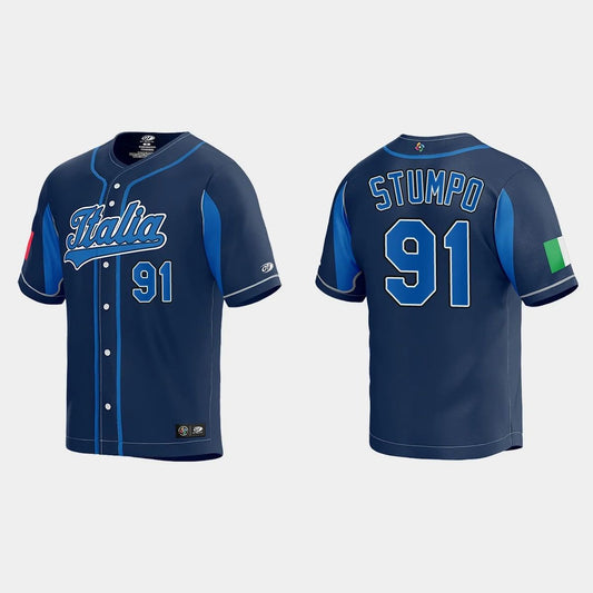 #91 MITCHELL STUMPO WORLD BASEBALL CLASSIC 2023 WORLD BASEBALL CLASSIC JERSEY – NAVY Stitches Baseball Jerseys