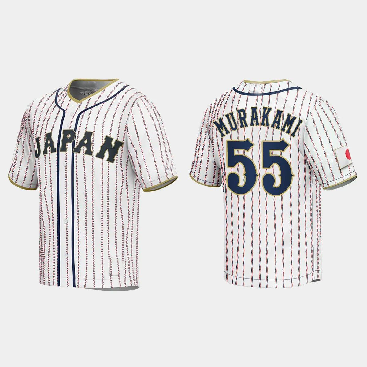 #55 MUNETAKA MURAKAMI JAPAN BASEBALL 2023 WORLD BASEBALL CLASSIC JERSEY – WHITE Stitches Baseball Jerseys