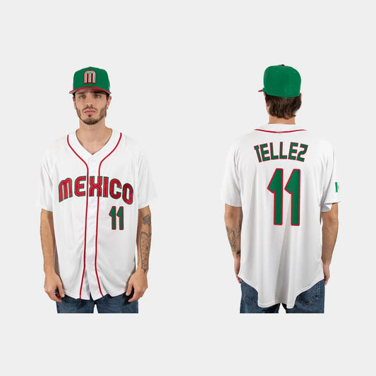#11 ROWDY TELLEZ MEXICO BASEBALL 2023 WORLD BASEBALL CLASSIC JERSEY – WHITE Stitches Baseball Jerseys