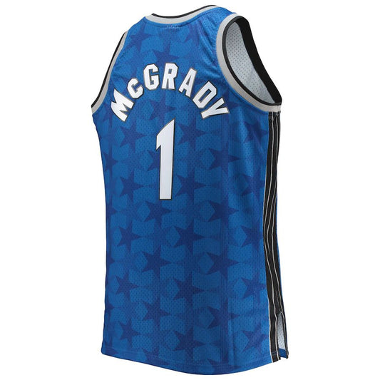 O.Magic #1 Tracy McGrady Mitchell & Ness Big & Tall 2000-01 Hardwood Classics Swingman Jersey Blue Stitched American Basketball Jersey