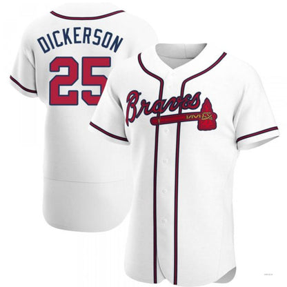 Atlanta Braves #25 Alex Dickerson White Home Jersey Stitches Baseball Jerseys